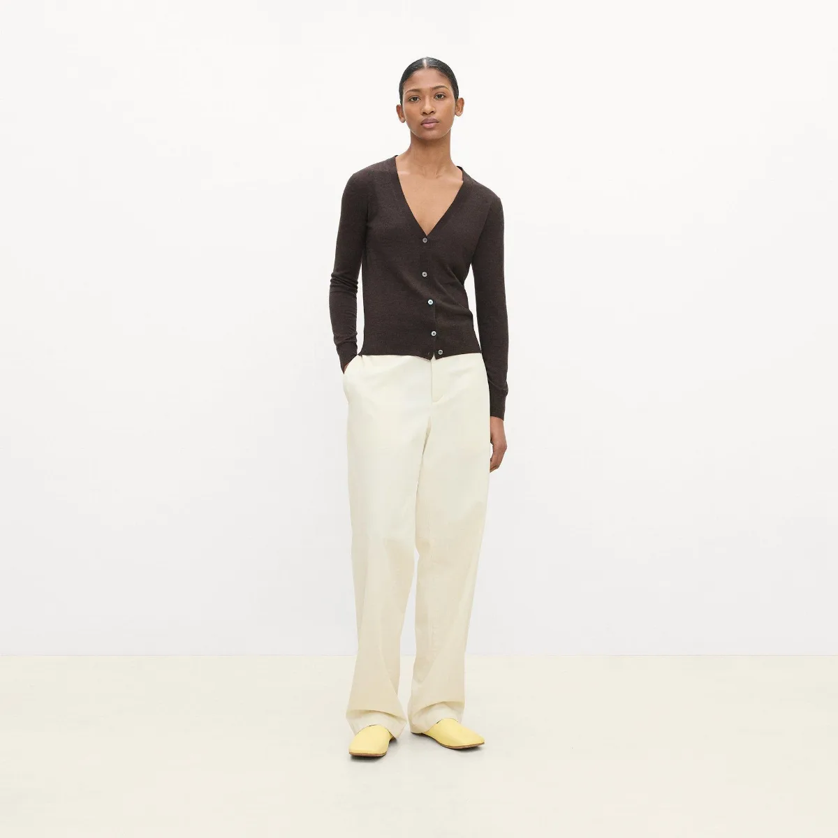 V-Neck Cardigan in Regal Wool by Theory