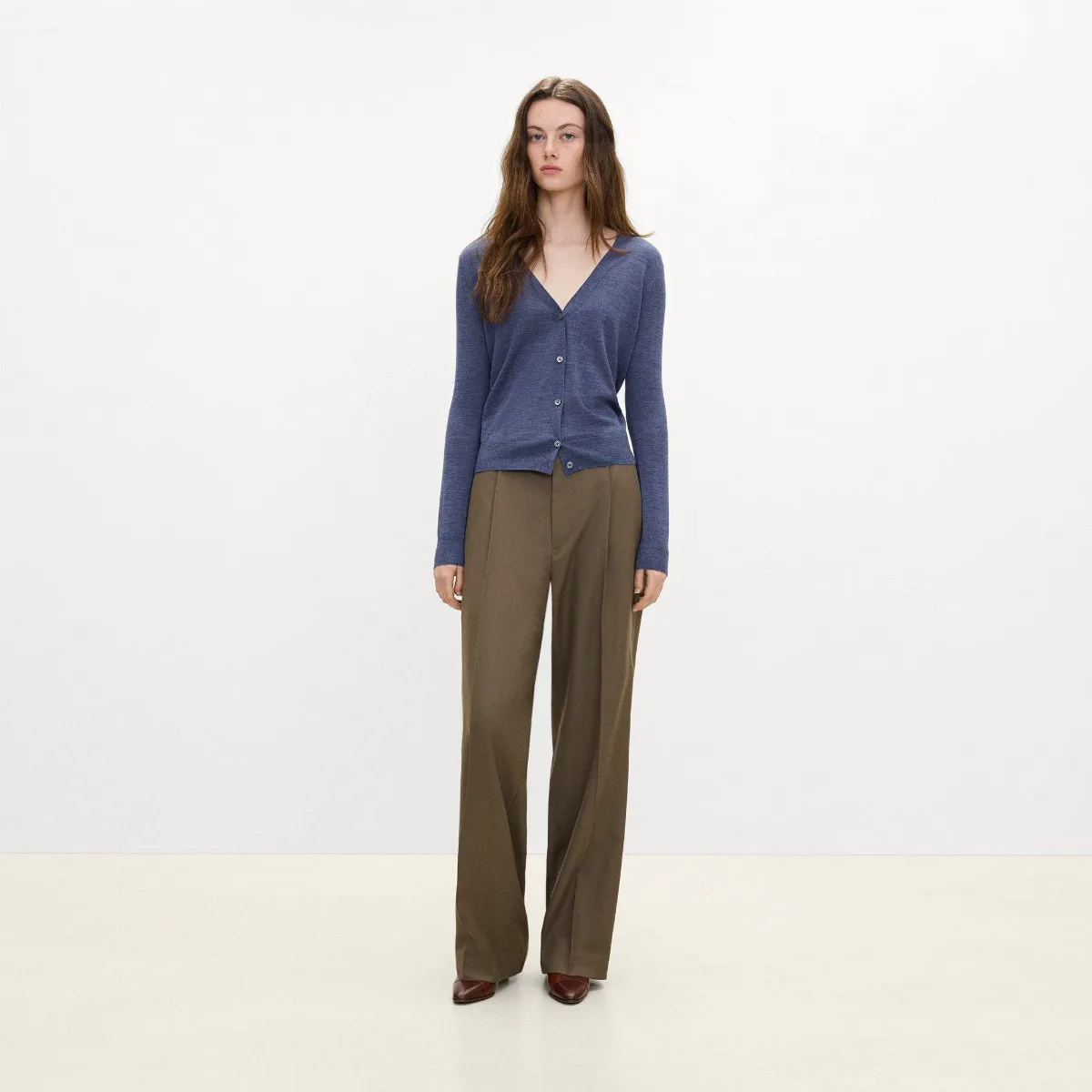 V-Neck Cardigan in Regal Wool