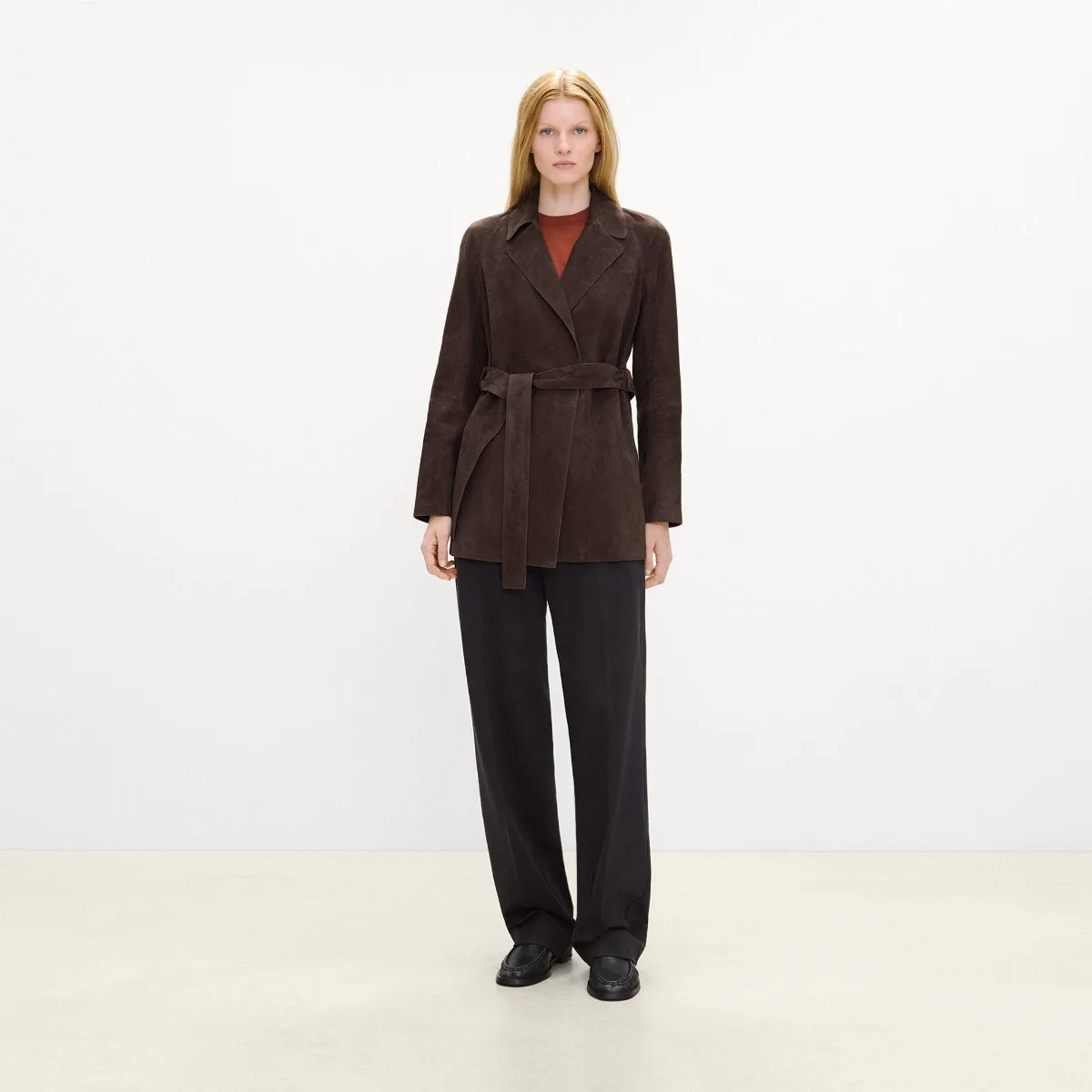 Belted Trench Jacket in Suede by Theory