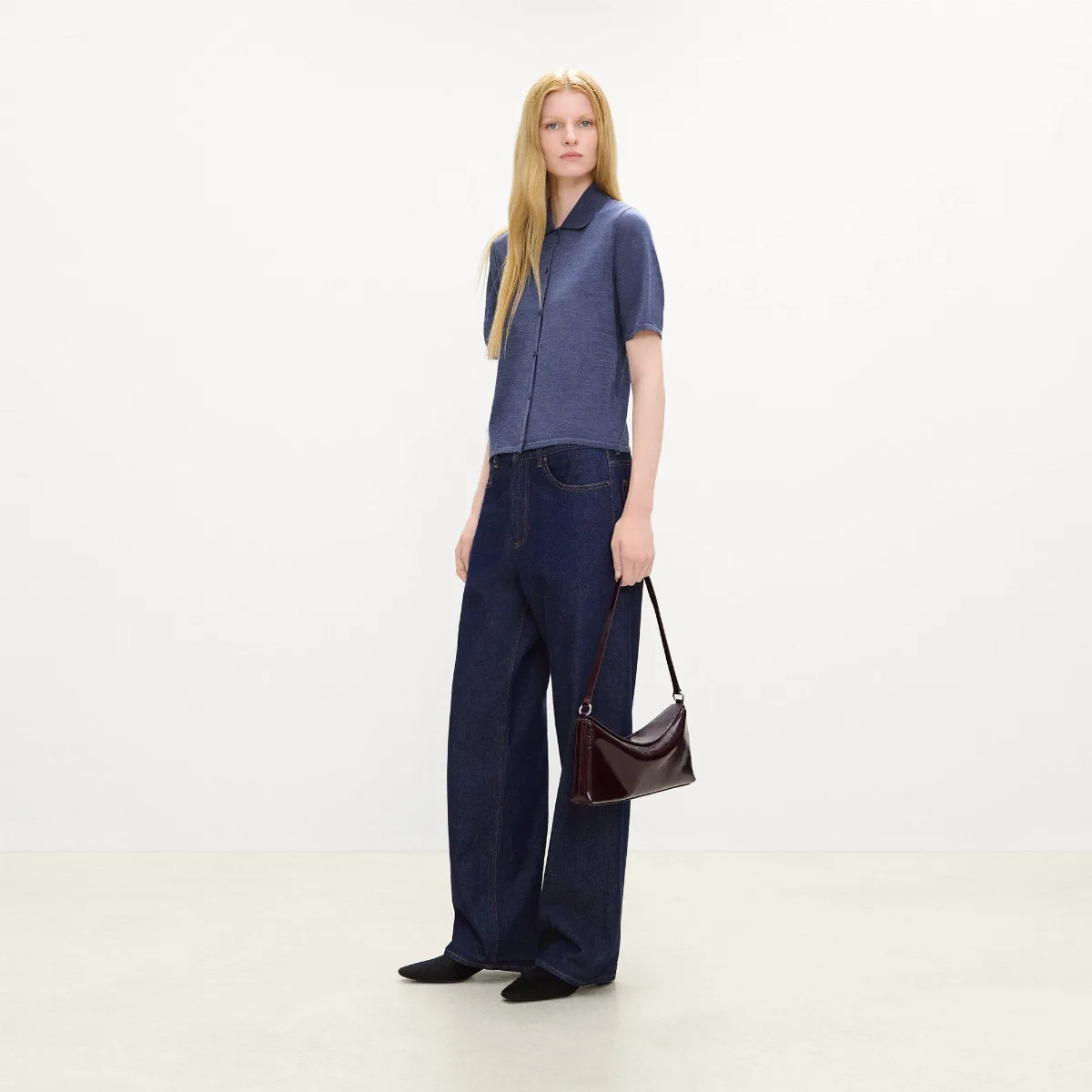 Silvie Shoulder Bag in Patent Leather by Theory