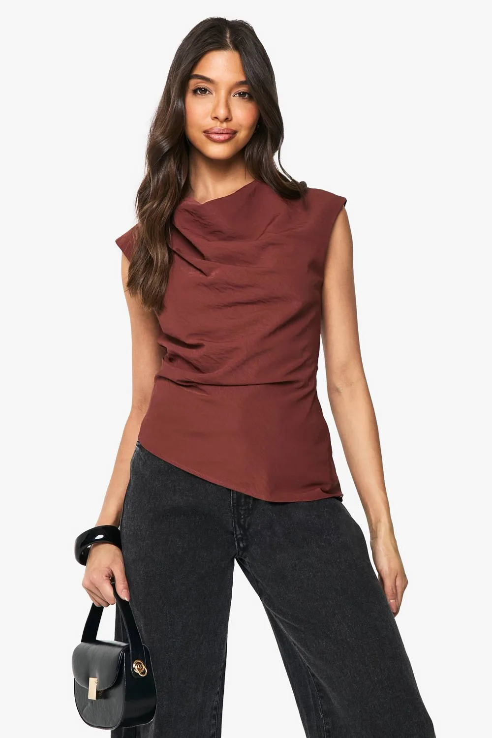 Textured Woven High Neck Blouse by boohoo