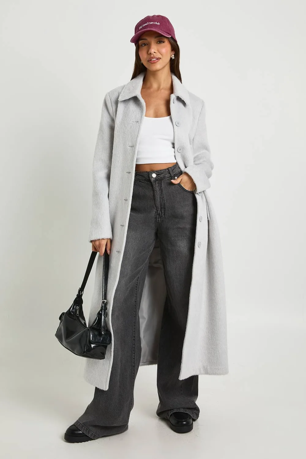 Textured Wool Blend Coat by boohoo