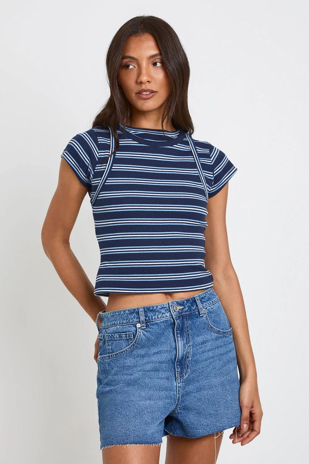 Denim Mini Short by boohoo