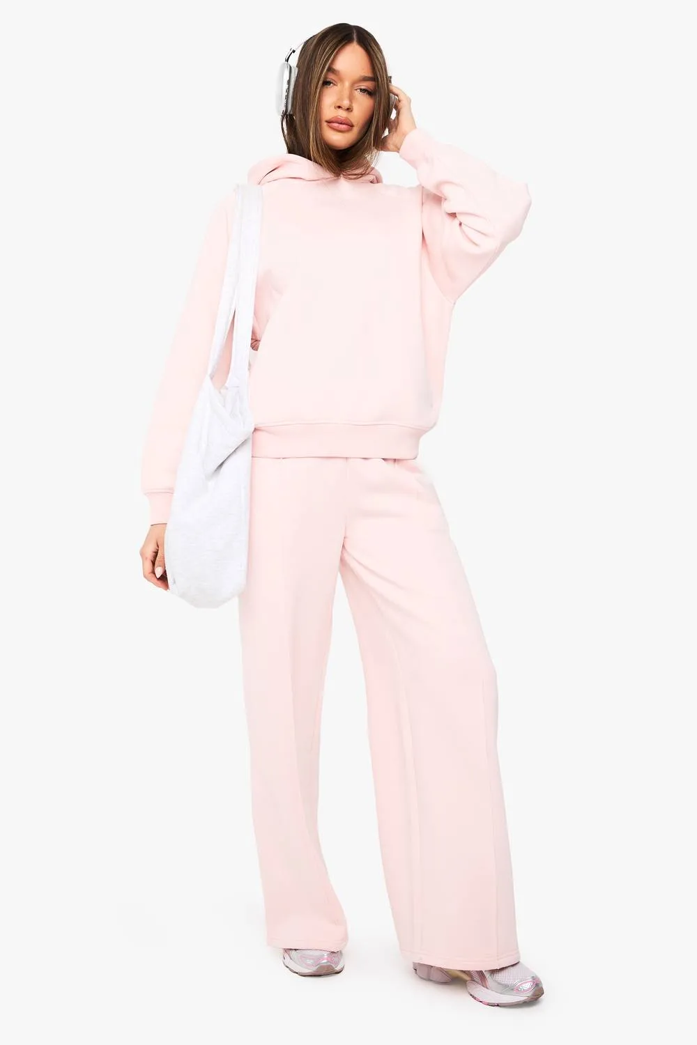 Pintuck Detail Straight Leg Jogger Pants