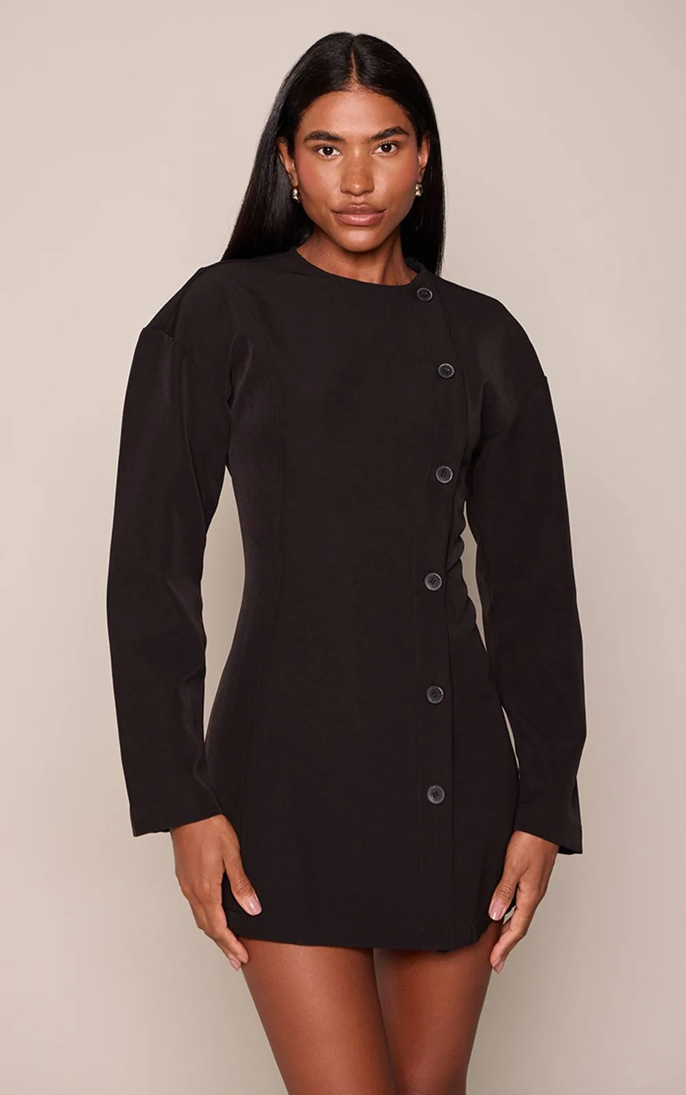 Button Down Shift Blazer Dress