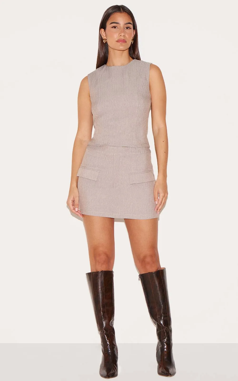 Woven Tailored Mini Skirt Co-Ord