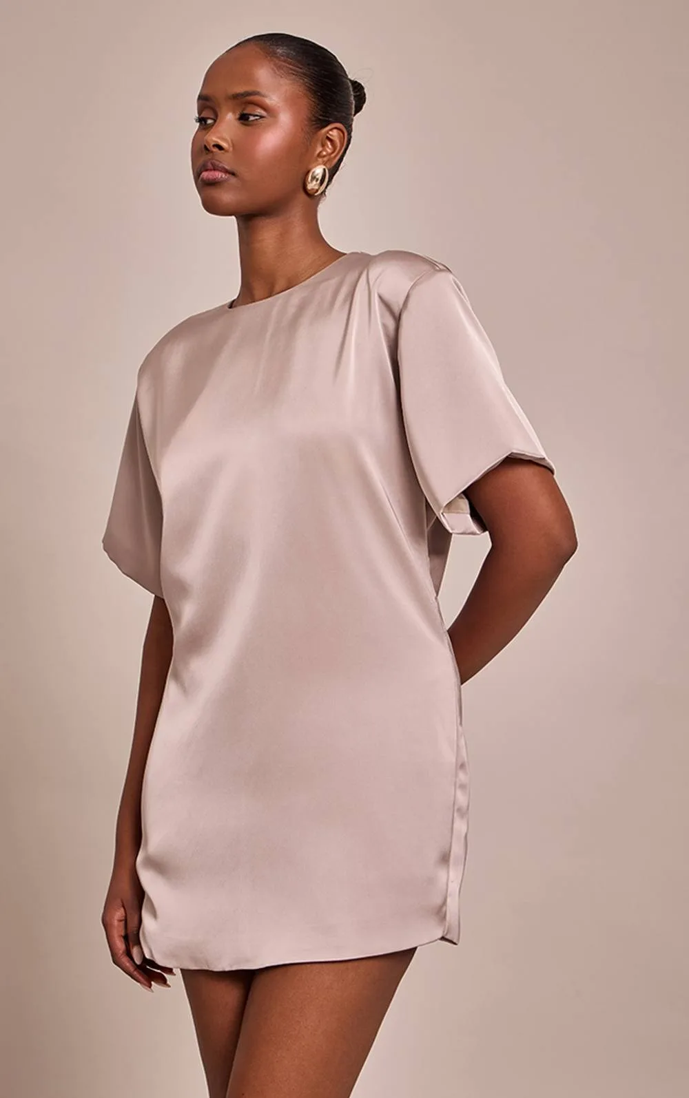 Satin T-Shirt Dress by PrettyLittleThing