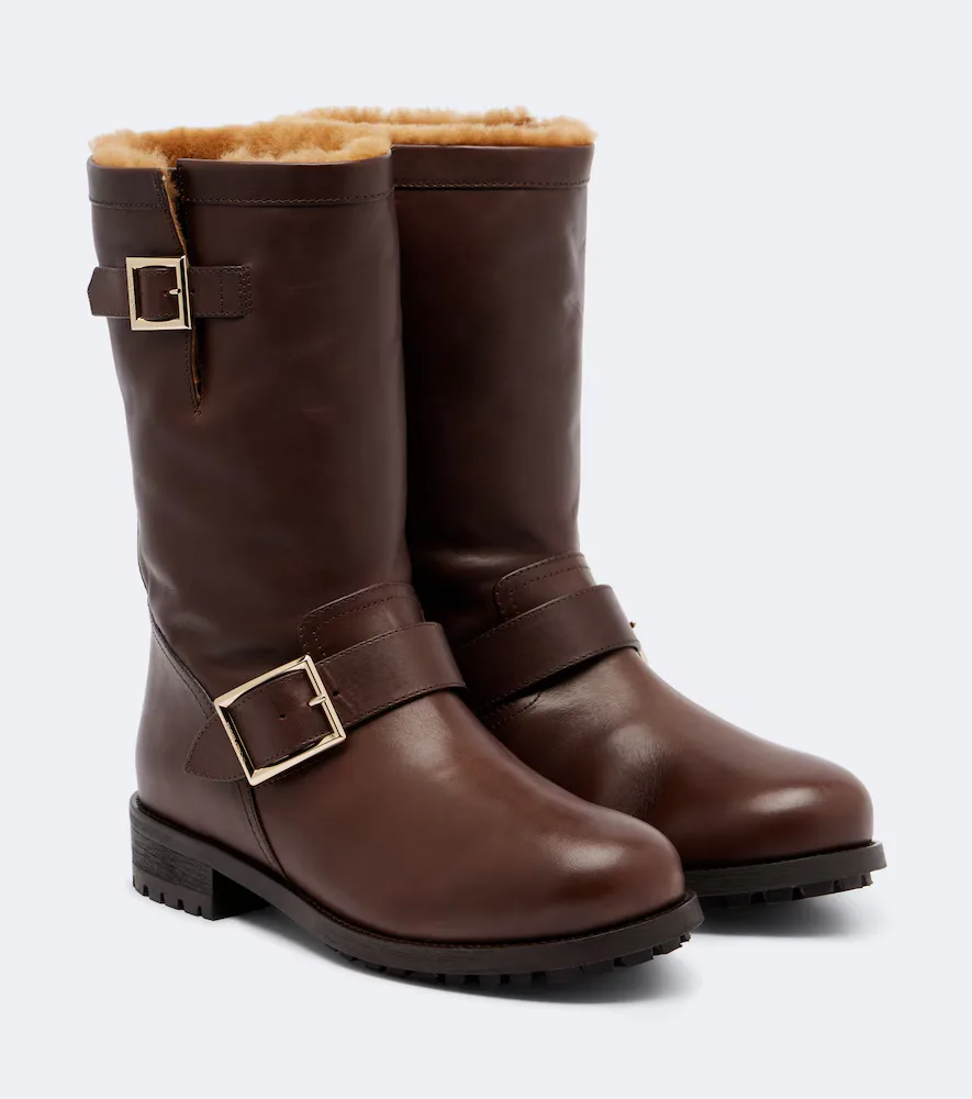 Bottes Biker En Cuir by Jimmy Choo
