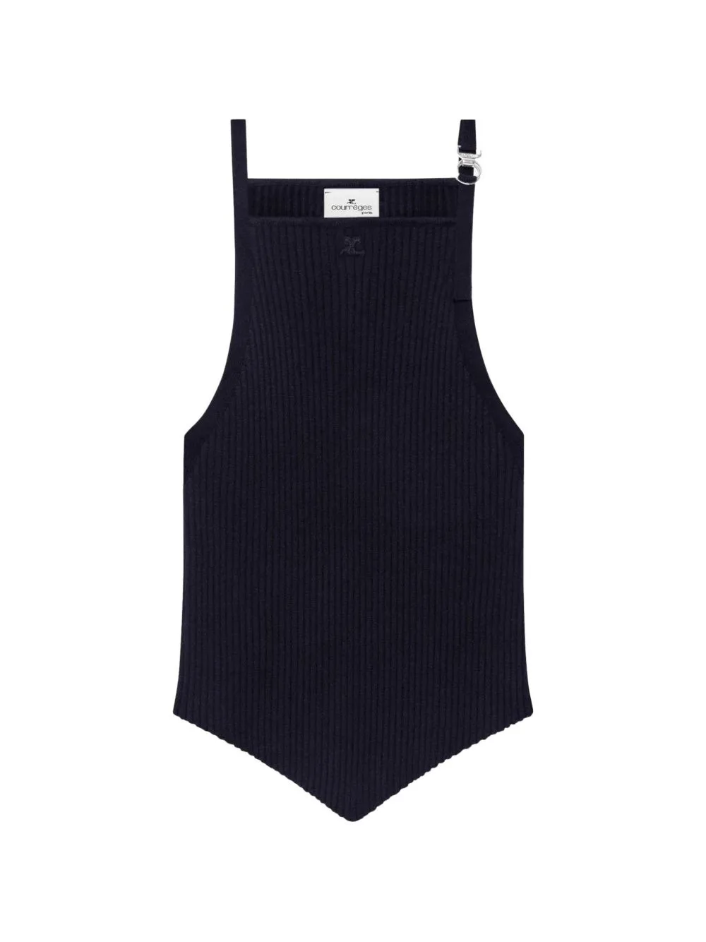 Buckle-Detail Rib-Knit Top by Courrèges