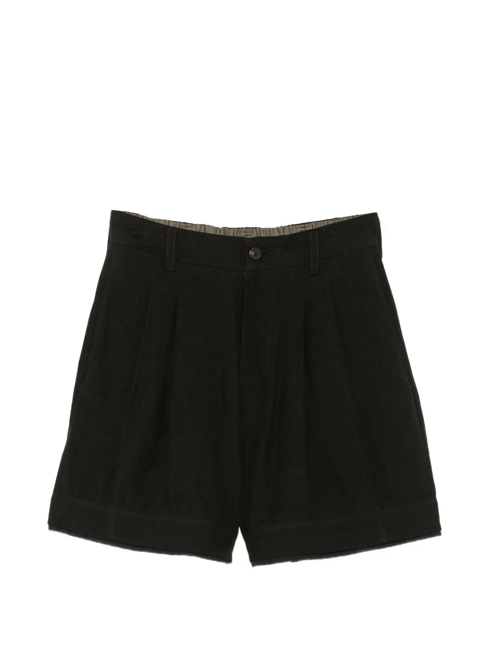 Pleated-Detail Belt-Loops Shorts by Ziggy Chen