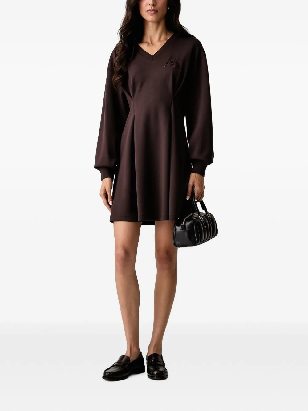 Sequin-Logo Pleated Dress by Armani Exchange