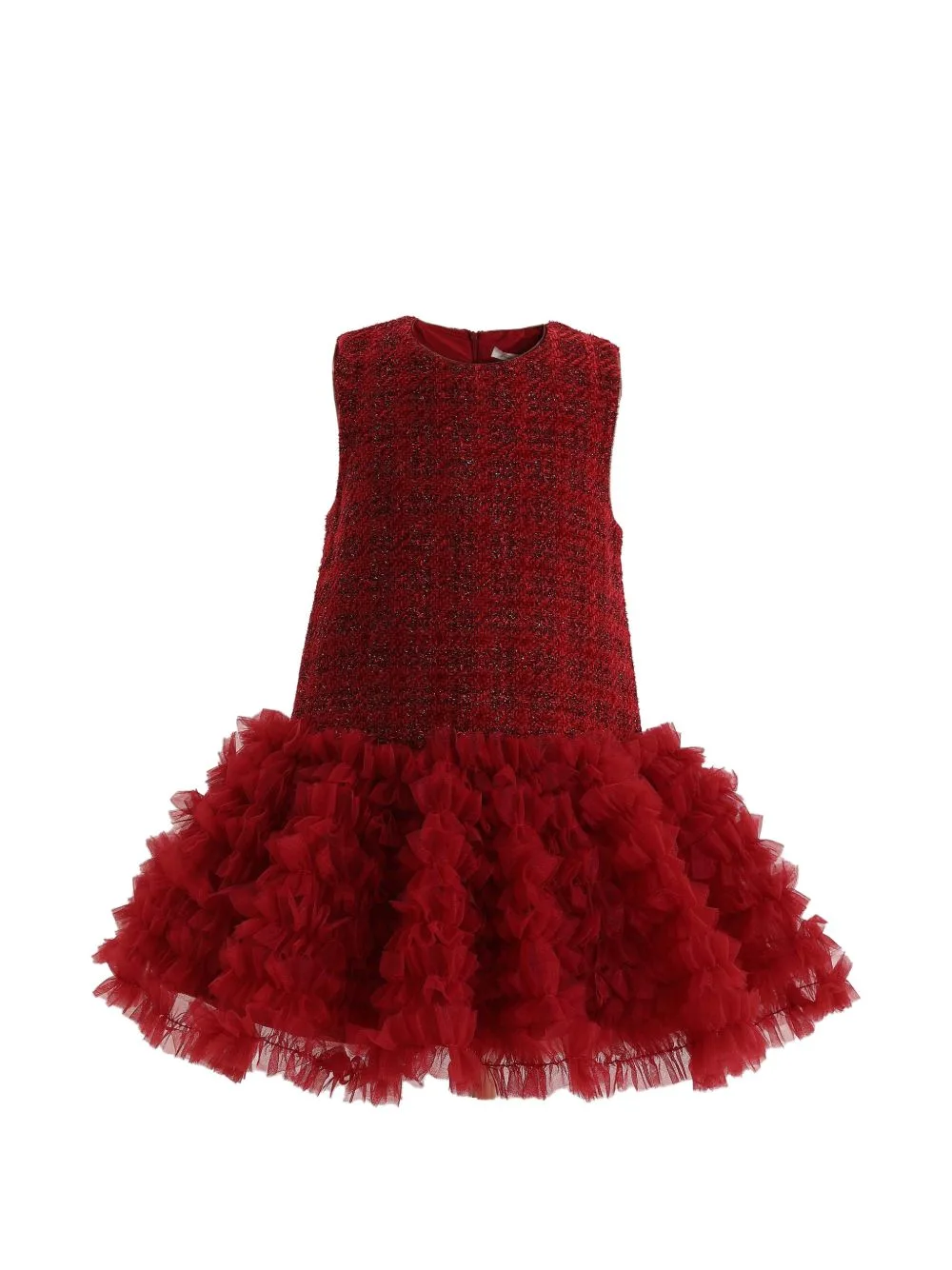 Tweed Ruffle-Detail Dress by Tulleen