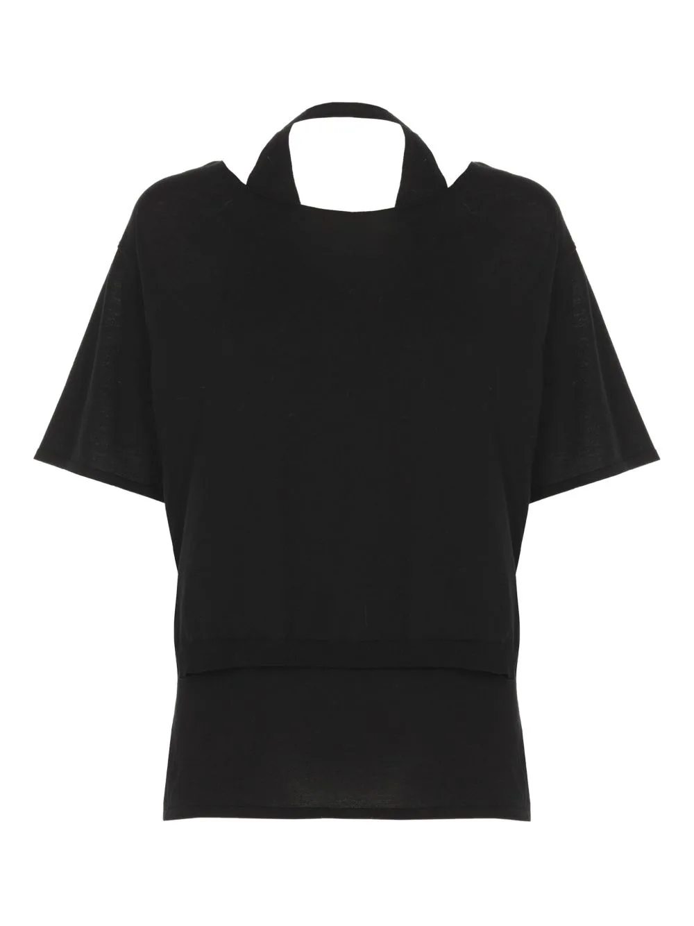 Tie-Neck Cotton T-Shirt by Kangra
