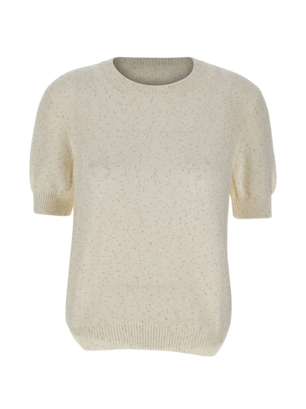 Sequin-Embellished Short-Sleeve Sweater by Gran Sasso