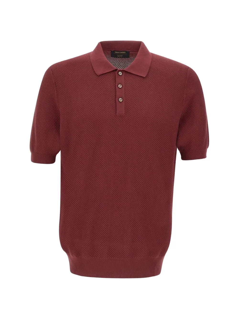 Honeycomb Cotton Polo Shirt by Gran Sasso