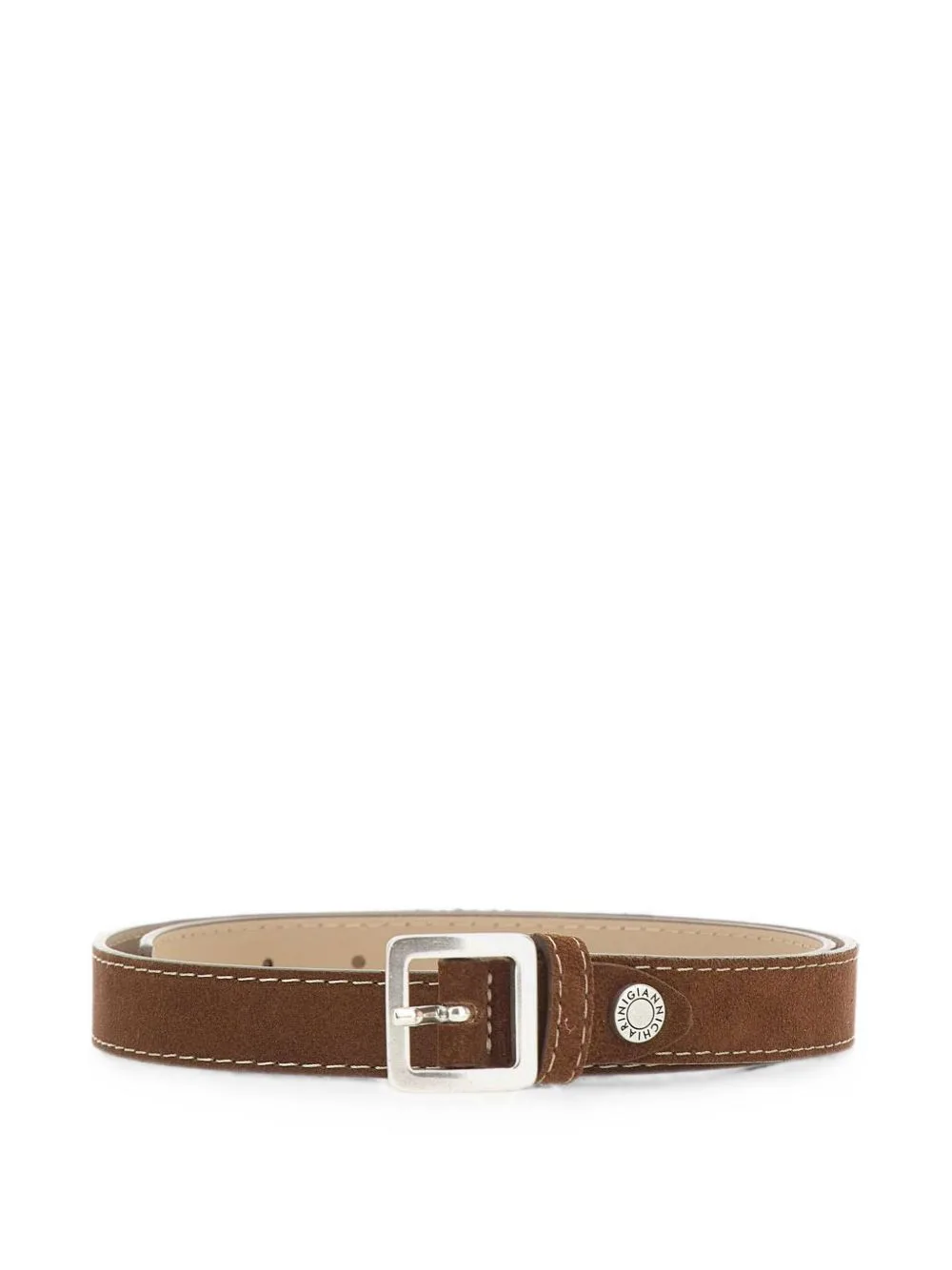 Calf Suede Contrast-Stitch Belt by GIANNI CHIARINI