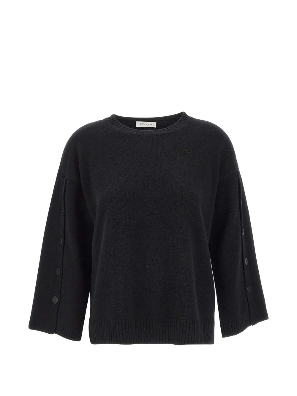 Button-Sleeve Virgin Wool Knit by Kangra