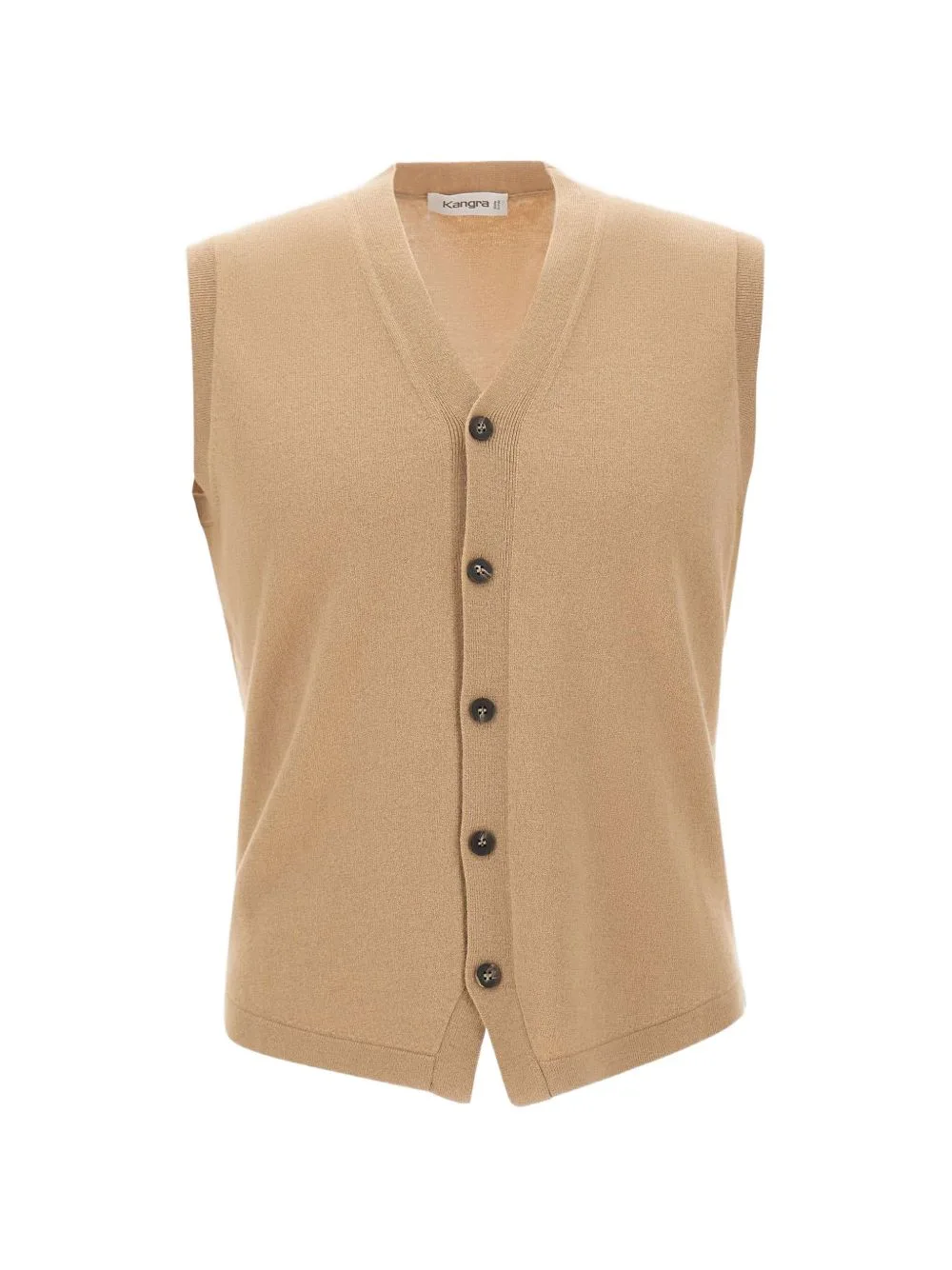 Button-Up Fine-Knit Vest by Kangra