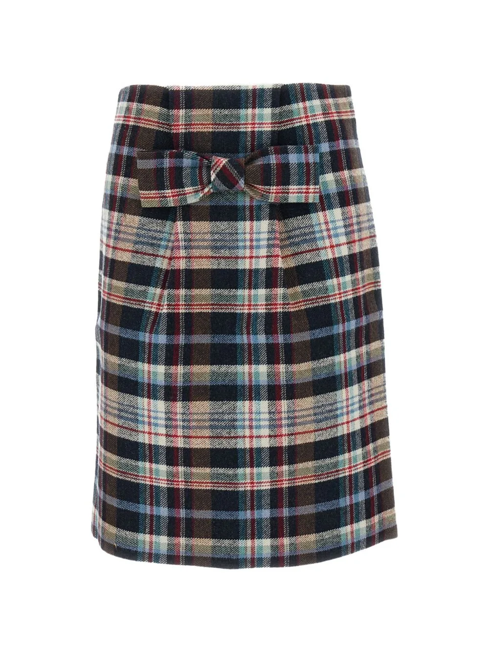 Bow-Detail Checked Midi Skirt by SHUSHU/TONG