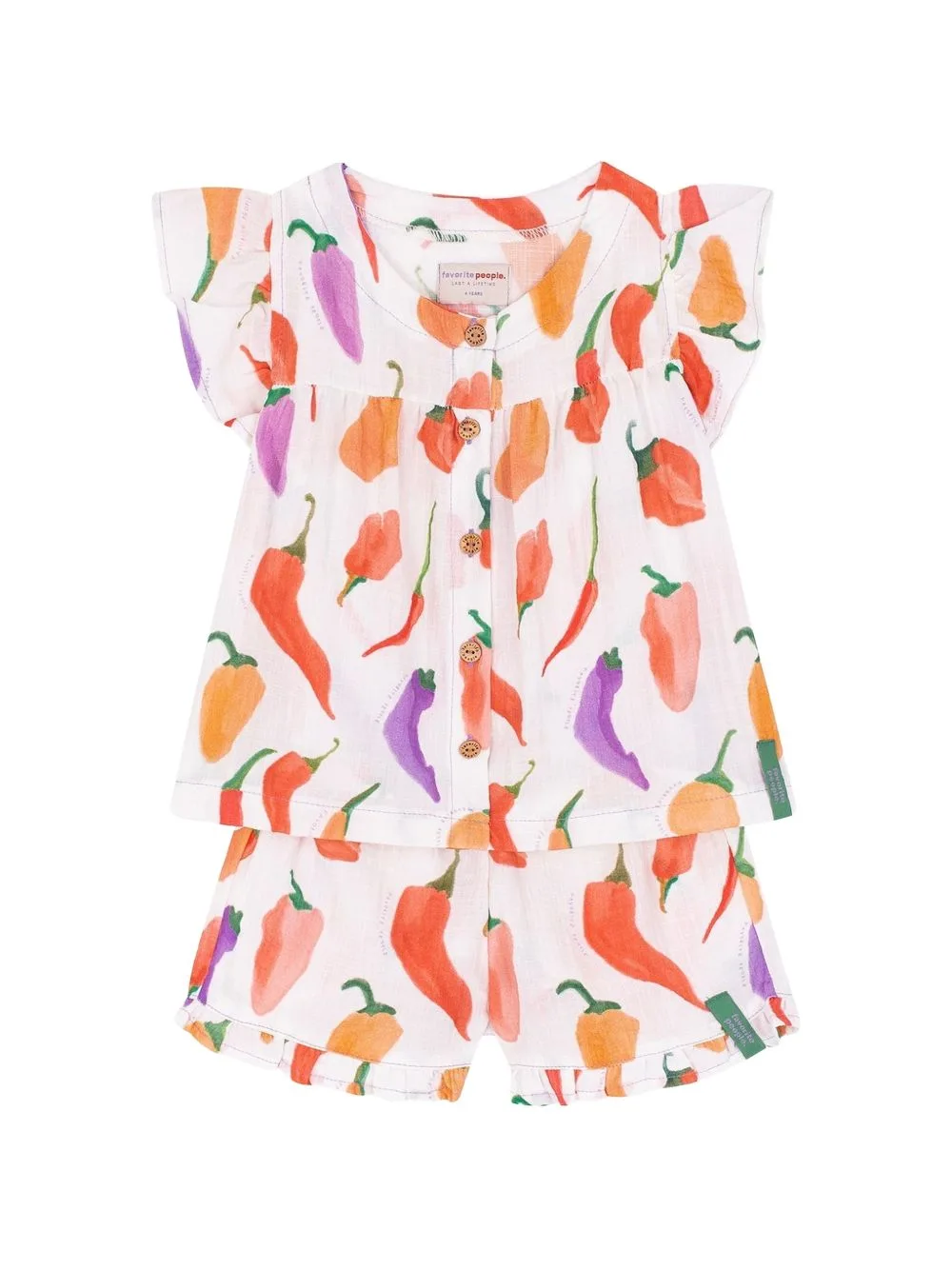 Peperone Elasticated Ruffle Shorts by Favorite People