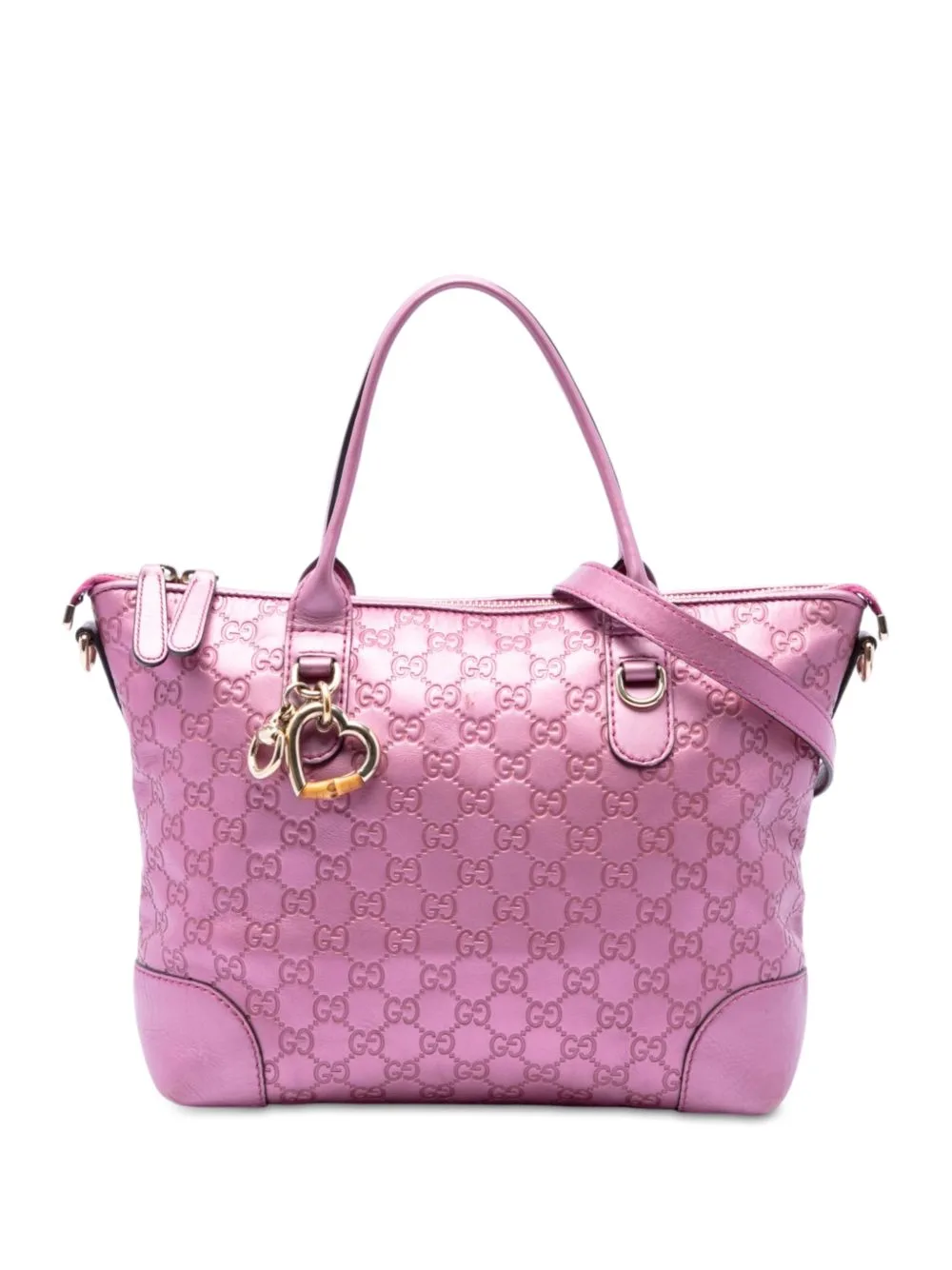 2016-2026 Metallic Guccissima Heart Bit Satchel