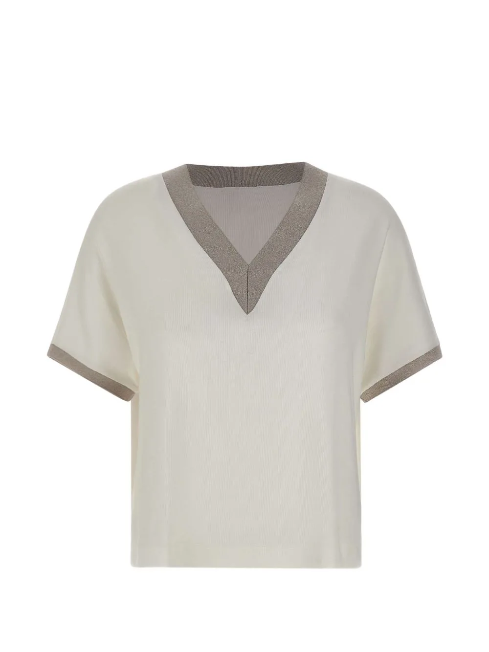 Micro-Ribbed V-Neck Sweater by Gran Sasso