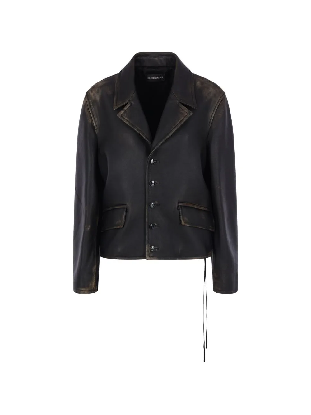Malik Distressed-Effect Leather Jacket by Ann Demeulemeester