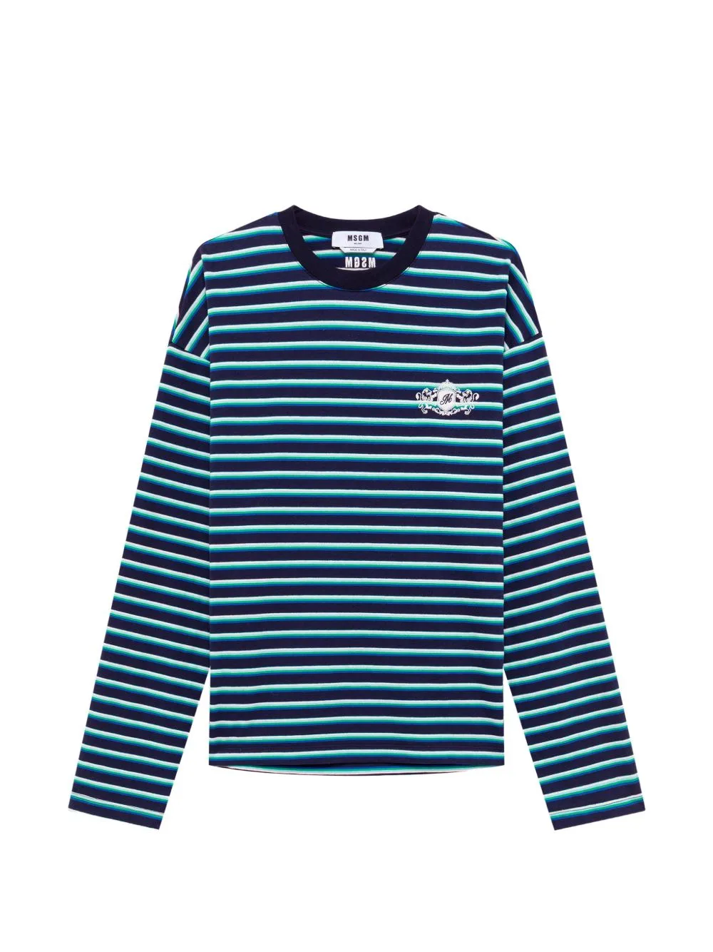 Striped Logo-Embroidered Sweater by MSGM