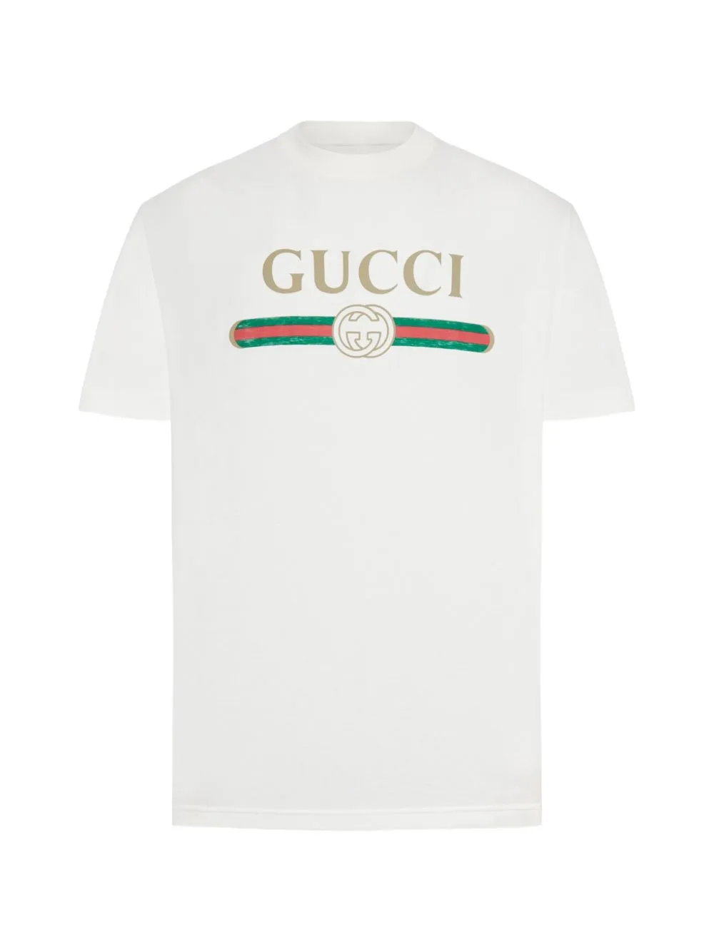 Cotton Jersey and Silk T-Shirt with Print by Gucci