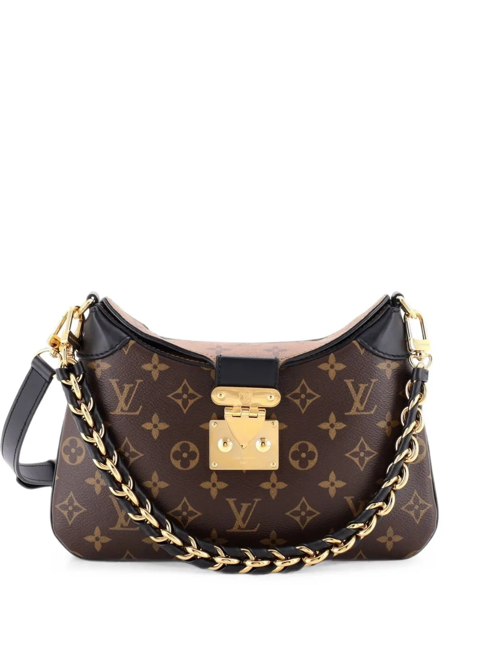 LV Twinny Handbag Monogram Canvas and Reverse Monogram Canvas with Leather Shoulder Bag by Louis Vuitton Pre-Owned