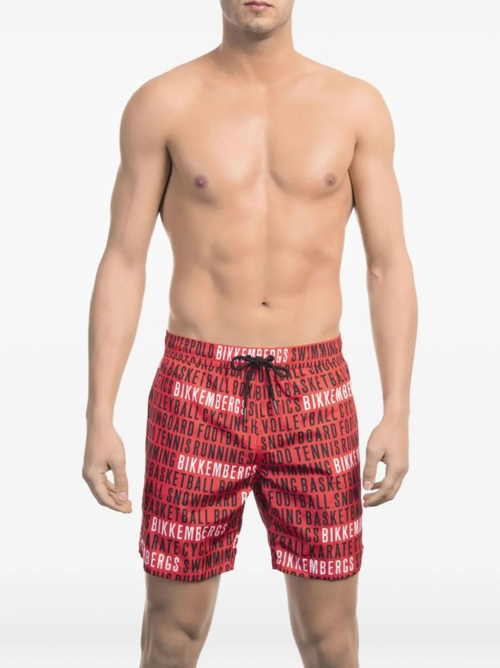 Logo-Print Swim Shorts by Bikkembergs