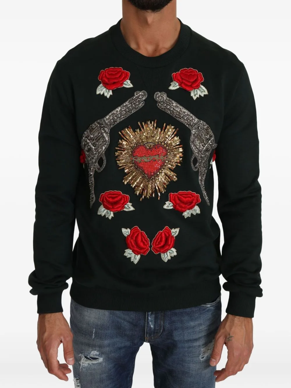 Sacred Heart Embellished Sweater by Dolce & Gabbana