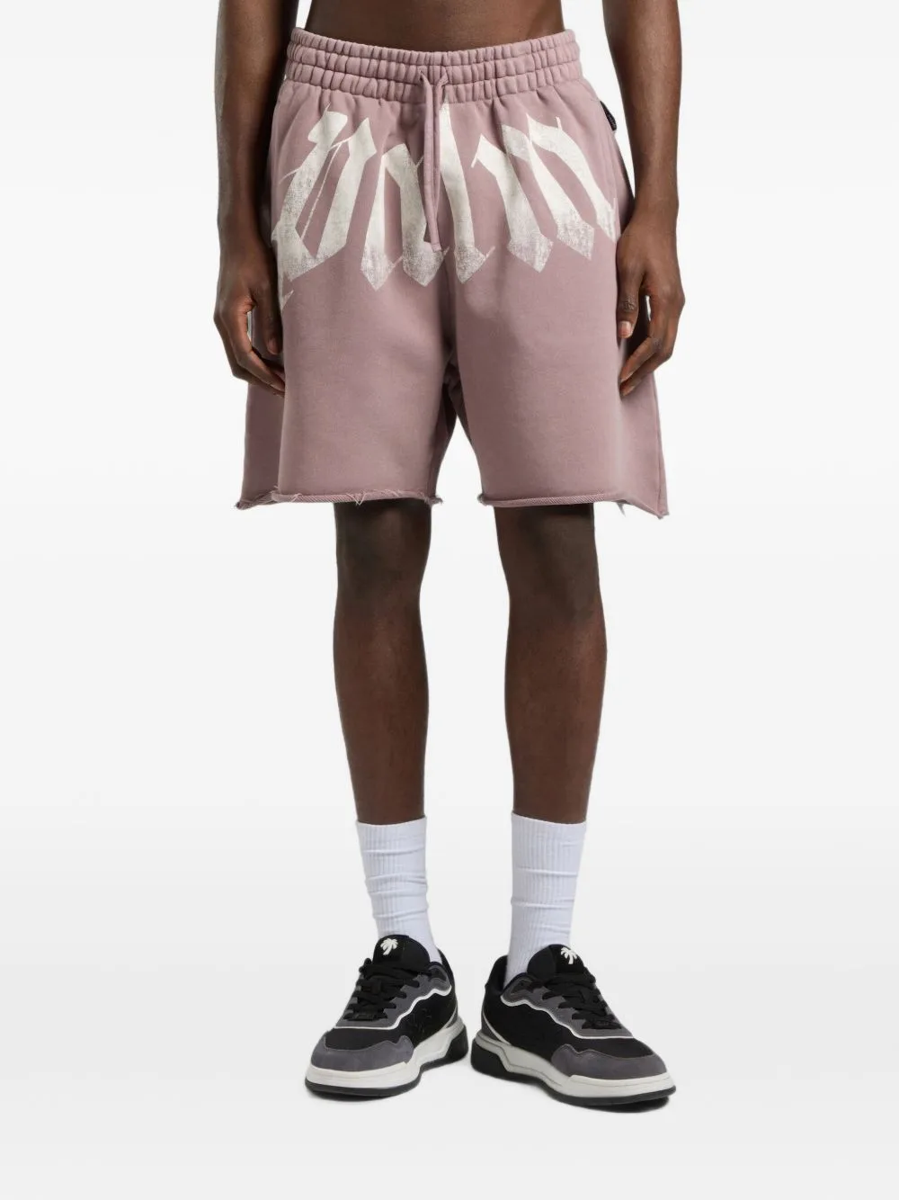 Logo-Print Raw-Cut Shorts by Palm Angels