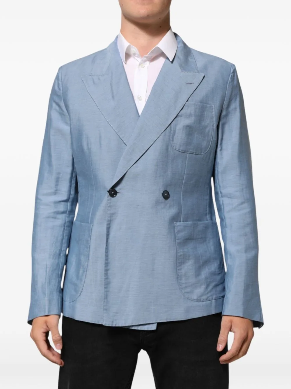 Double-Breasted Linen Blazer by Dolce & Gabbana