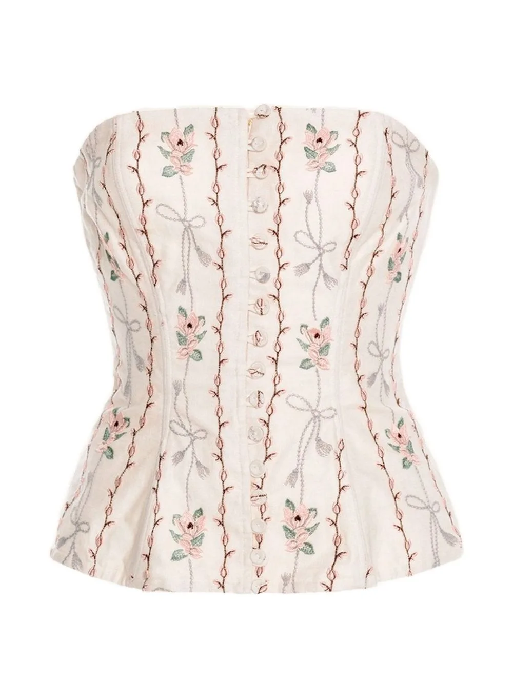Embroidered Strapless Top by Agua By Agua Bendita