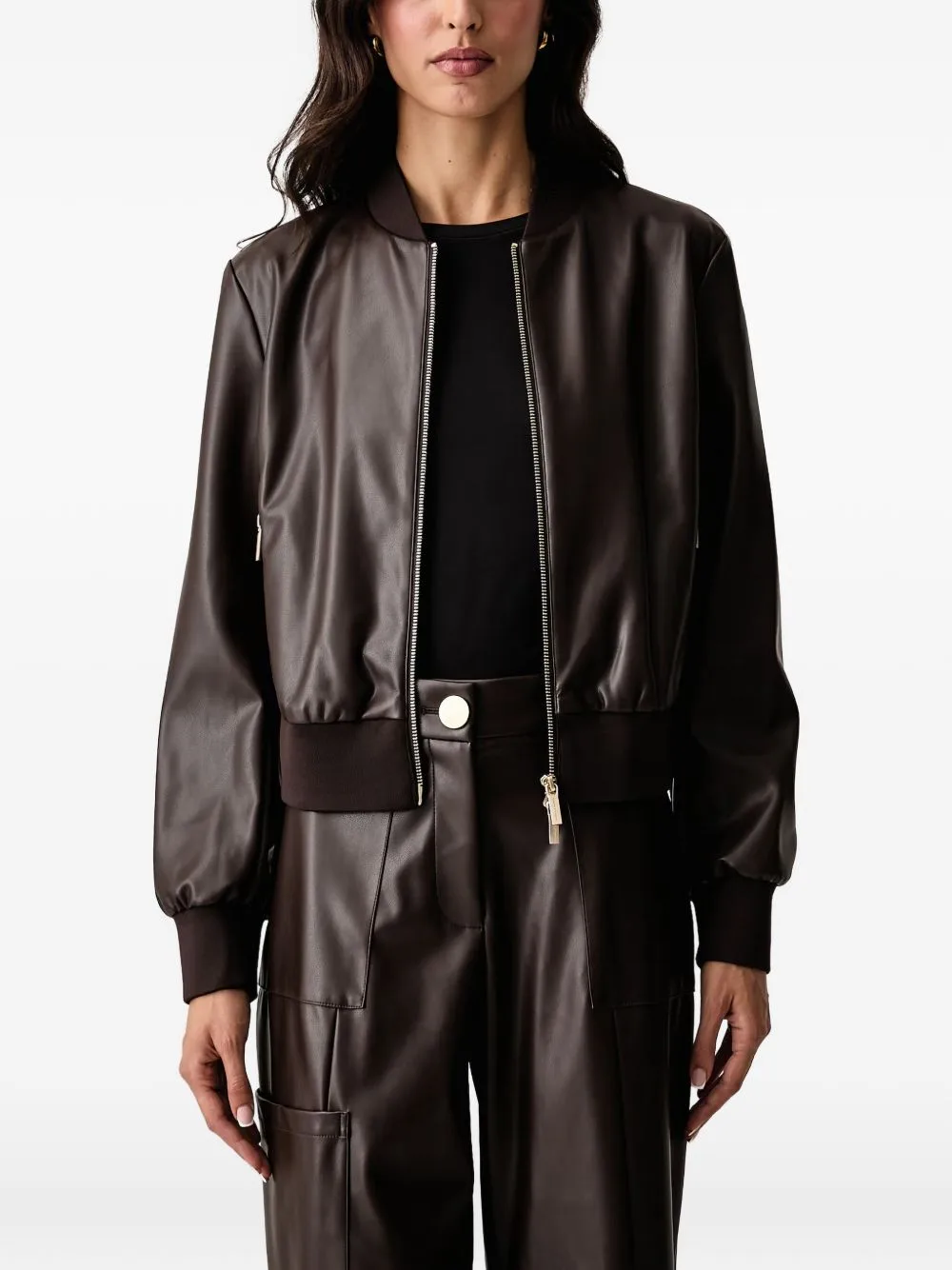 Faux-Leather Bomber Jacket by Armani Exchange