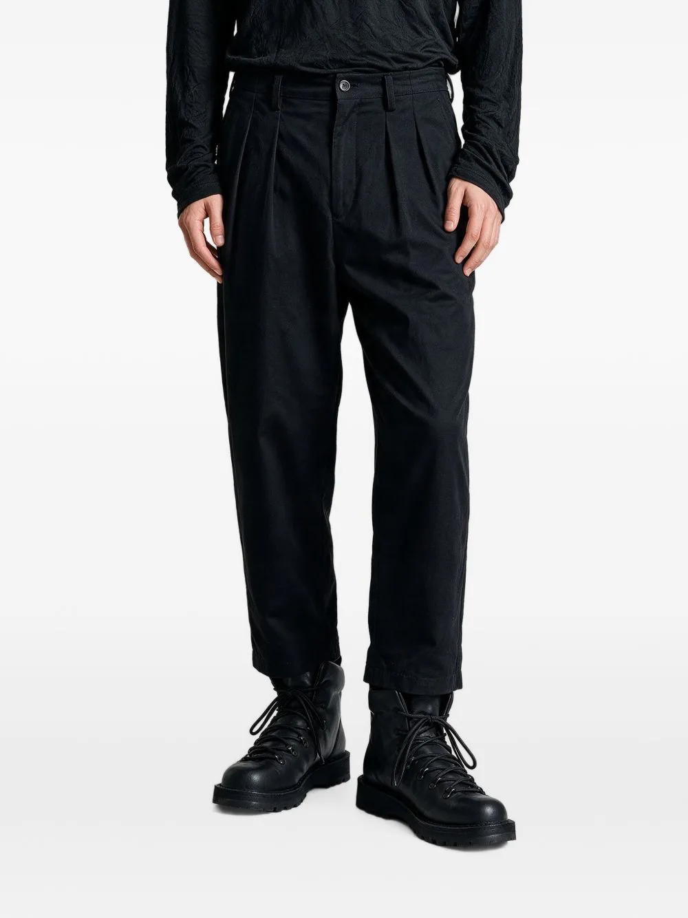 Pleated-Front Cropped Wool Trousers by Yohji Yamamoto