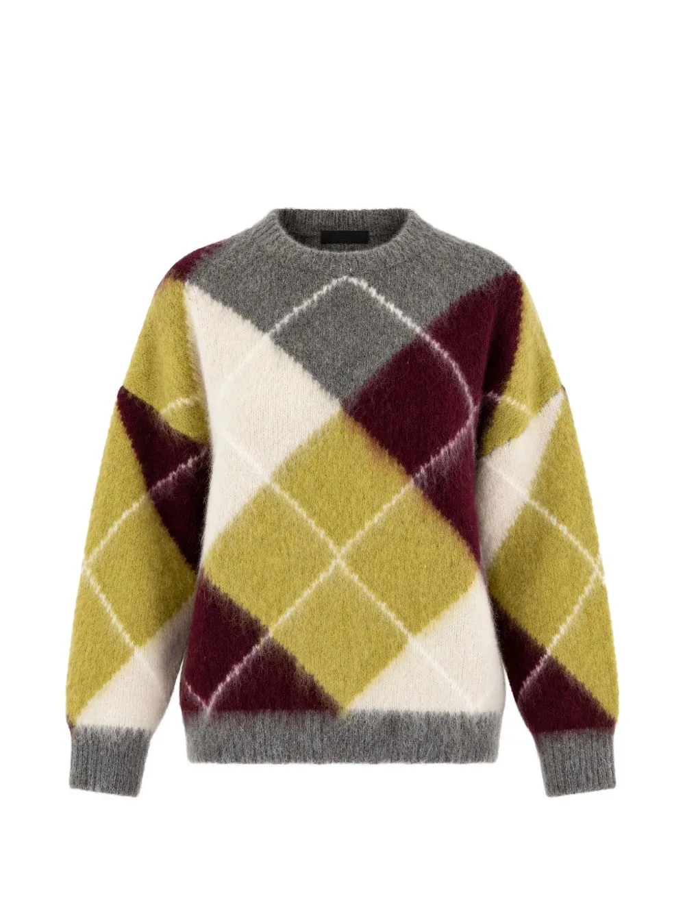 Argyle-Intarsia Knit Sweater by SOLOTRE