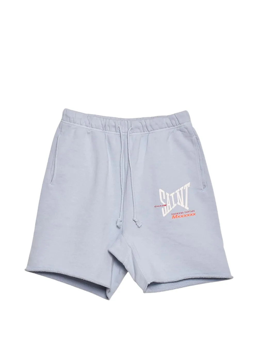 Raw-Hem Logo-Detail Shorts by SAINT MXXXXXX