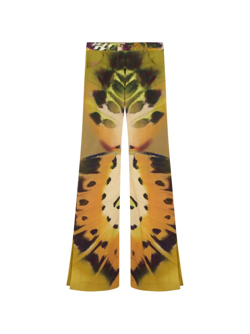 Butterfly-Print Straight-Leg Trousers by Alberta Ferretti