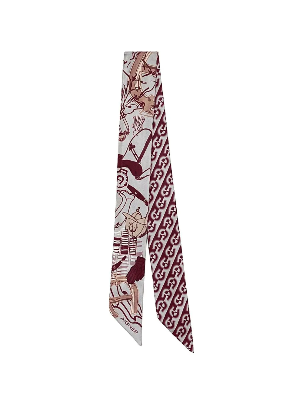 Equestrian-Print Skinny Scarf by AIGNER