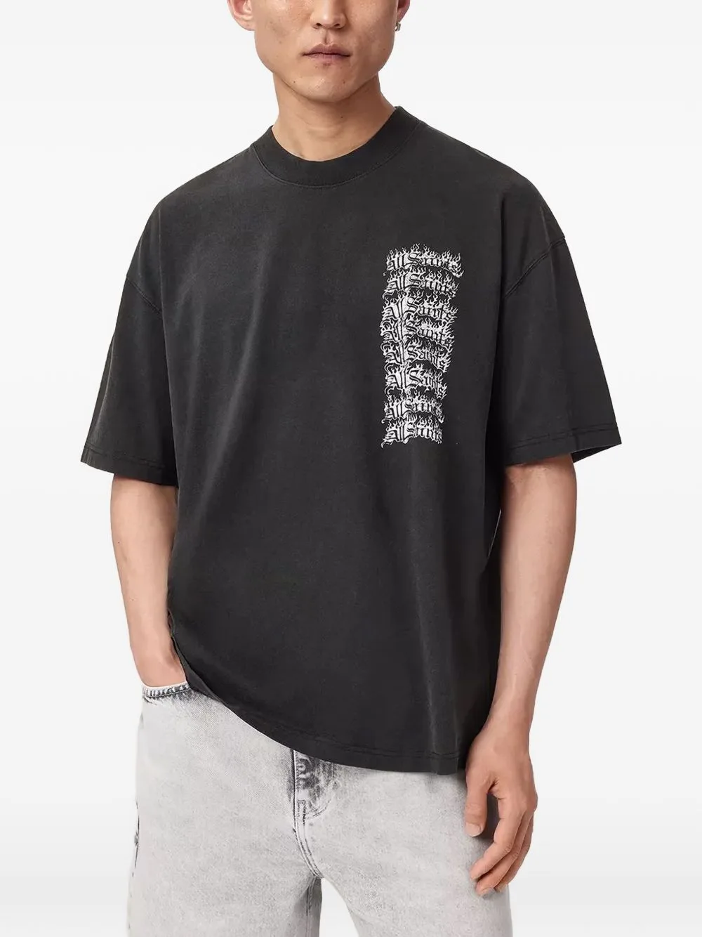 Graphic-Print Washed-Effect T-Shirt