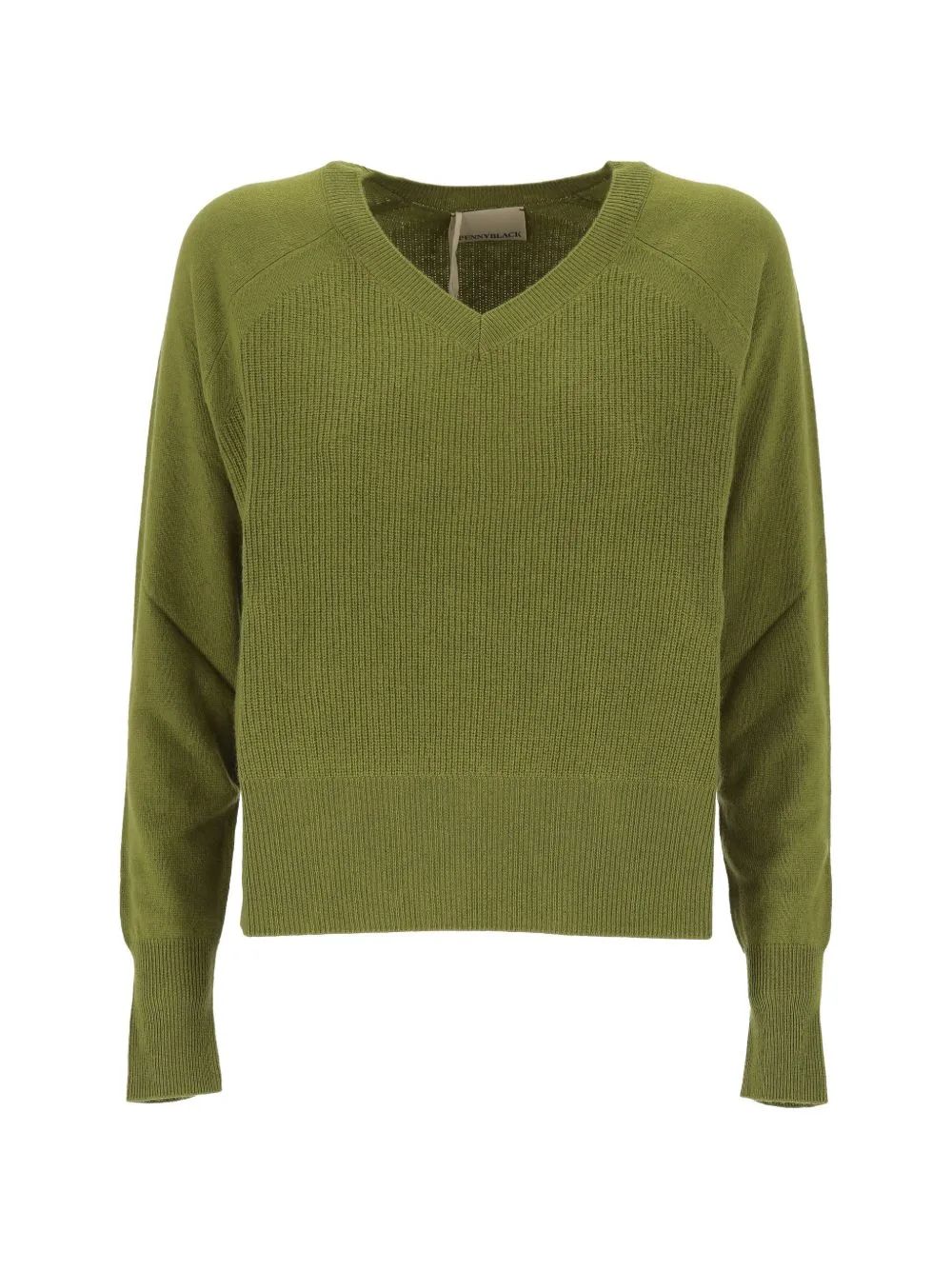Ribbed-Knit V-Neck Sweater by Pennyblack