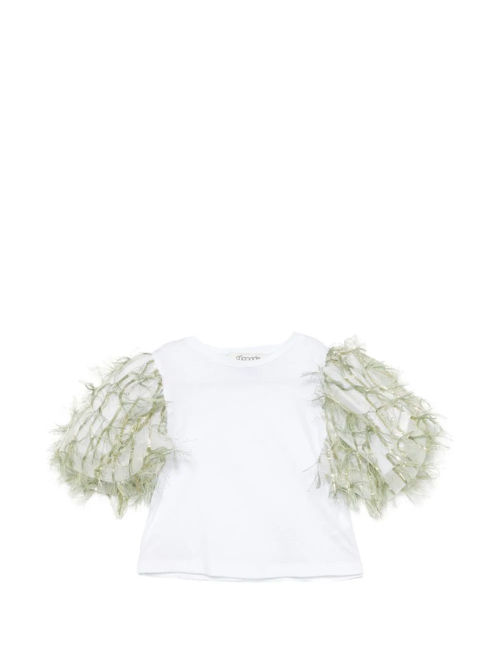 Fringed-Sleeve T-Shirt by alapage
