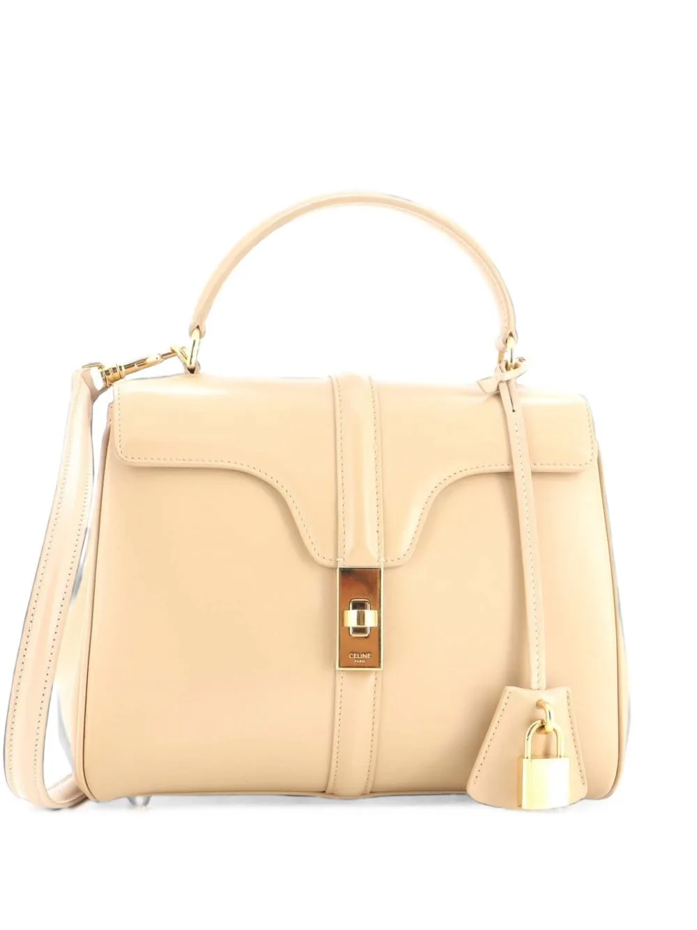 16 Top Handle Bag Smooth Calfskin Small Satchel by Celine Pre-Owned