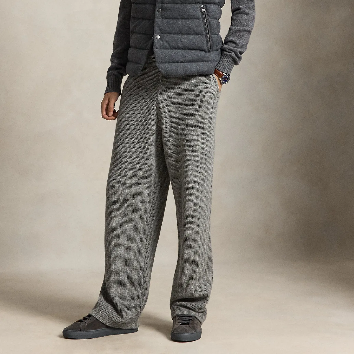 Waffle-Knit Wool-Cotton Trouser by Polo Ralph Lauren