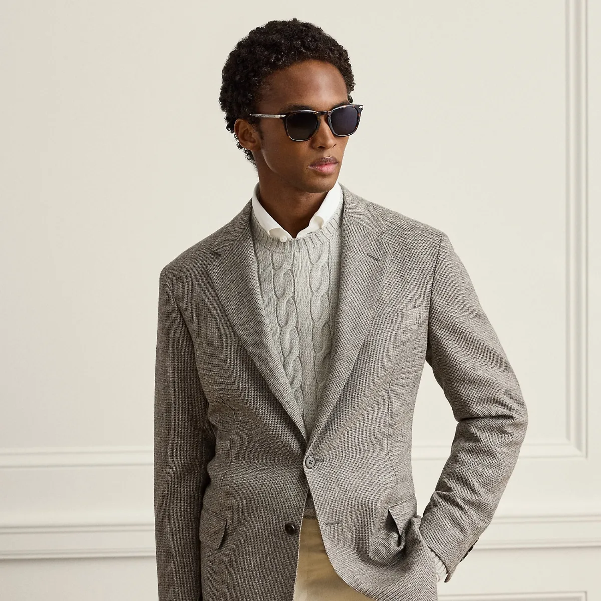 Hadley Hand-Tailored Tick-Weave Jacket by Ralph Lauren Purple Label