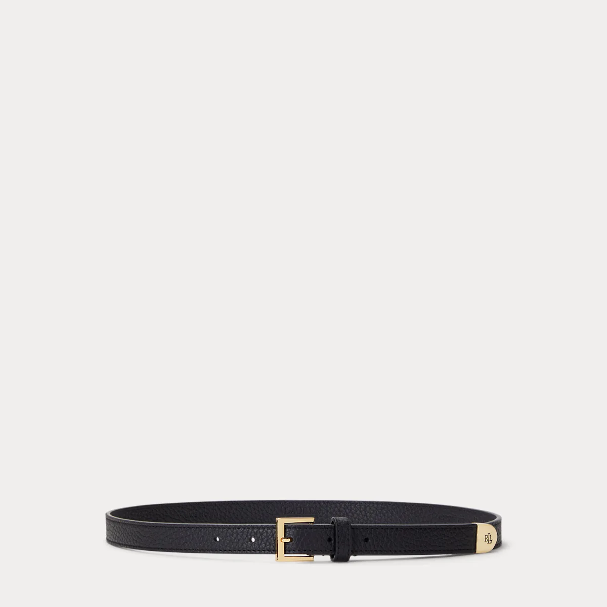Pebbled Leather Skinny Belt by Lauren Ralph Lauren