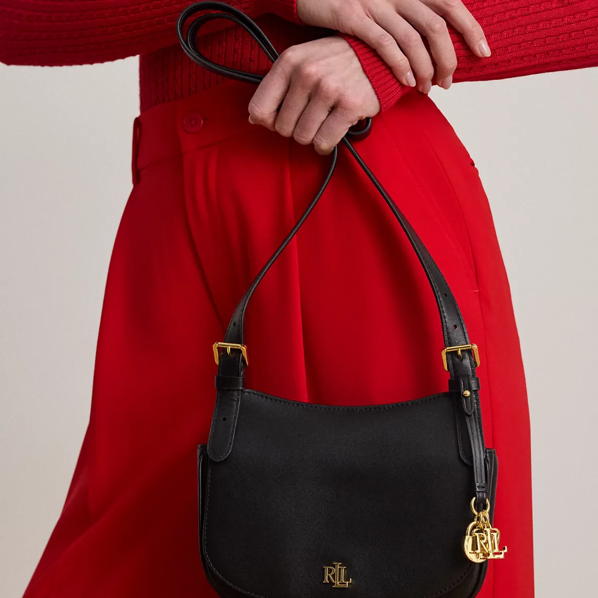 Medium Leather Marcy Crossbody Bag by Lauren Ralph Lauren