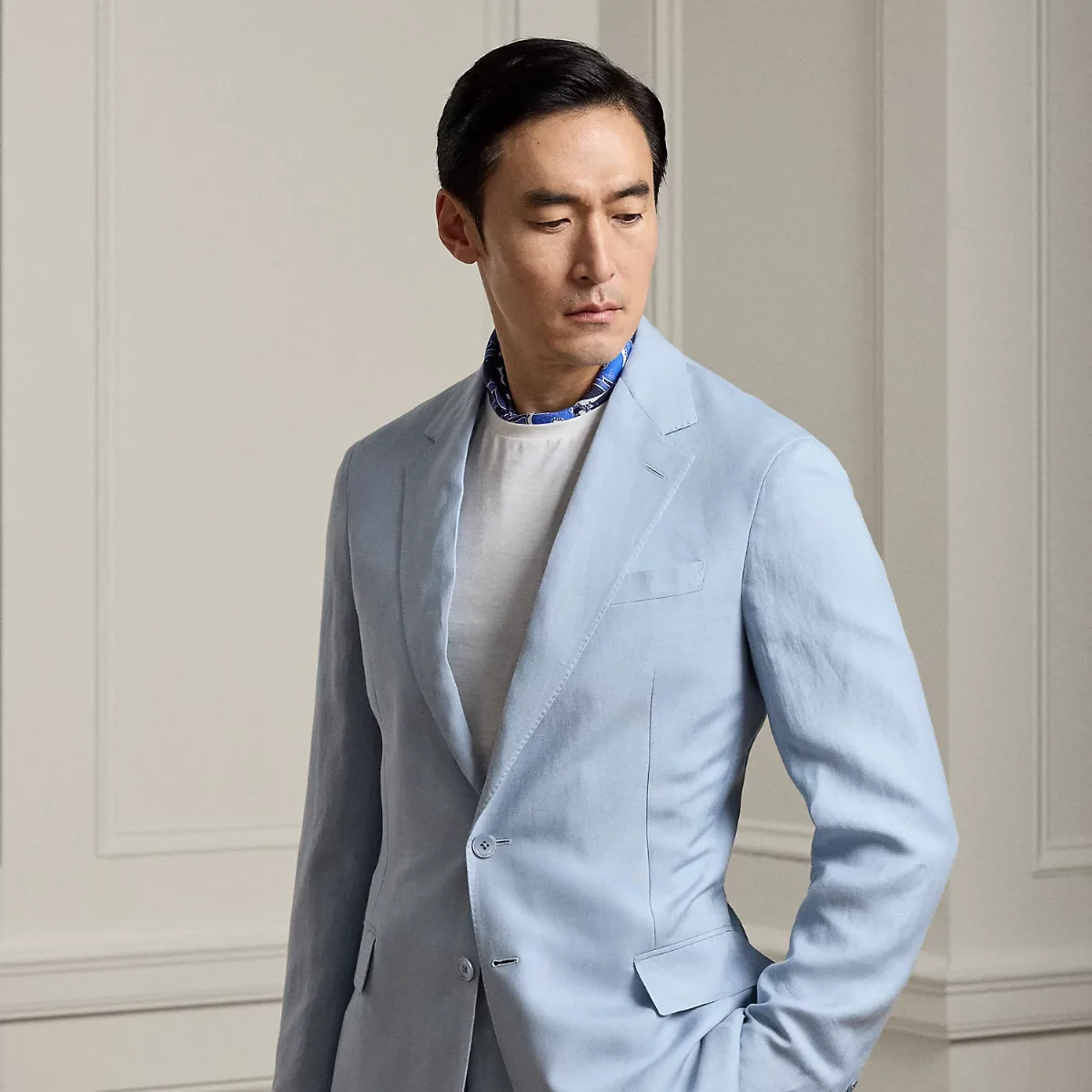 Hadley Hand-Tailored Silk-Linen Jacket by Ralph Lauren Purple Label